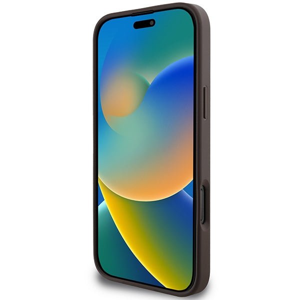 Guess iPhone 16 Pro Max - 4G Printed Stripes - MagSafe Θήκη με Επένδυση Συνθετικού Δέρματος - Brown - GUHMP16XP4RPSW