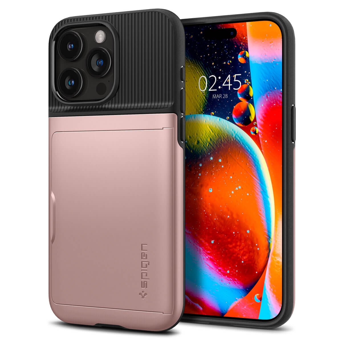 Spigen iPhone 15 Pro Slim Armor CS Σκληρή Θήκη - Rose Gold