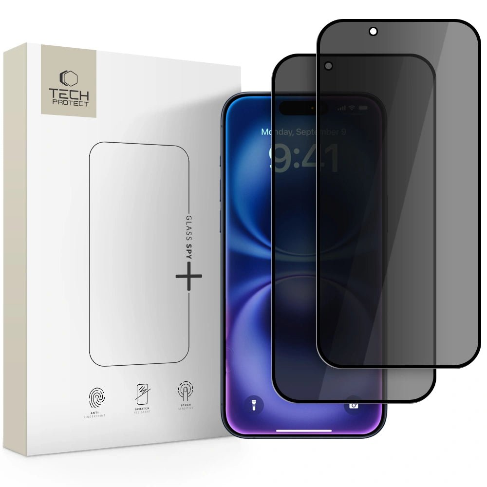 Tech - Protect iPhone Air - Glass Spy+ Full Screen Αντιχαρακτικό Γυαλί Οθόνης - Privacy - 2 Τεμάχια - Black