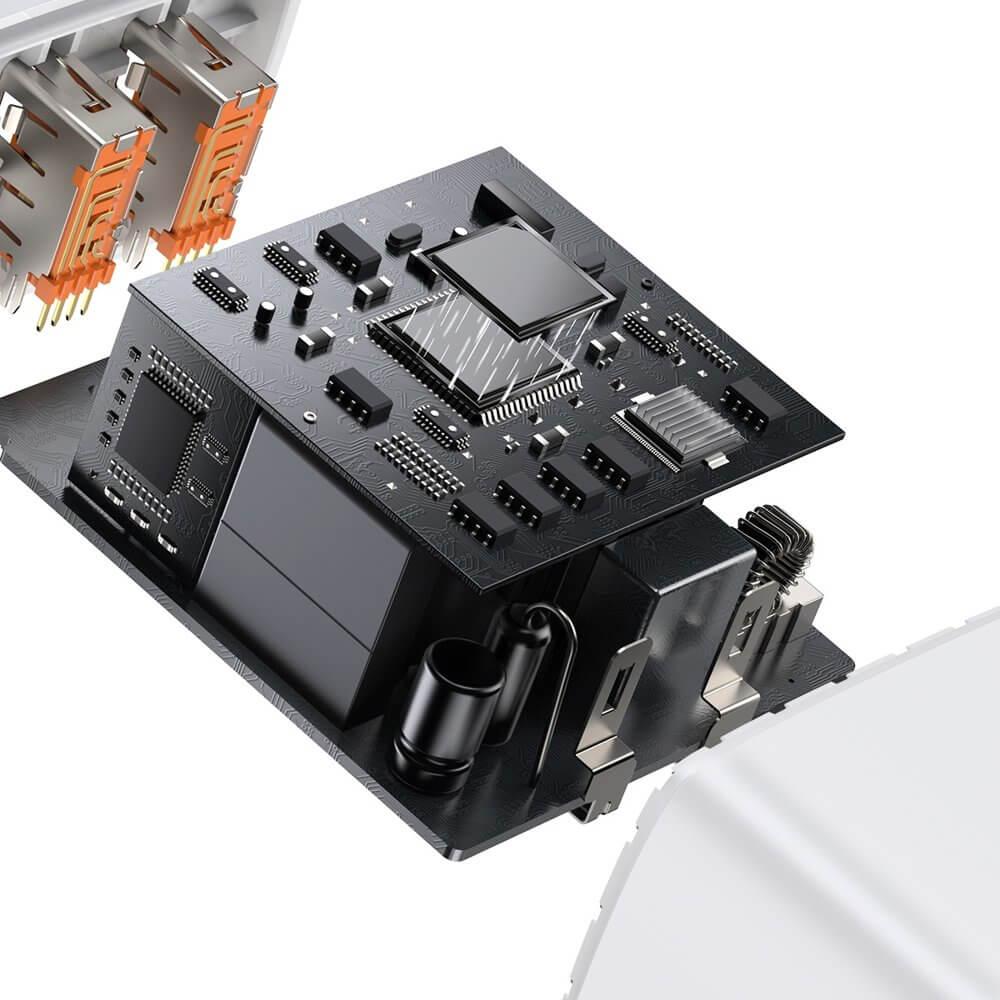 Baseus Compact Οικιακός Φορτιστής Γρήγορης Φόρτισης με 2 Θύρες USB και 1 Θύρα Type - C 30W - White - CCXJ - E02