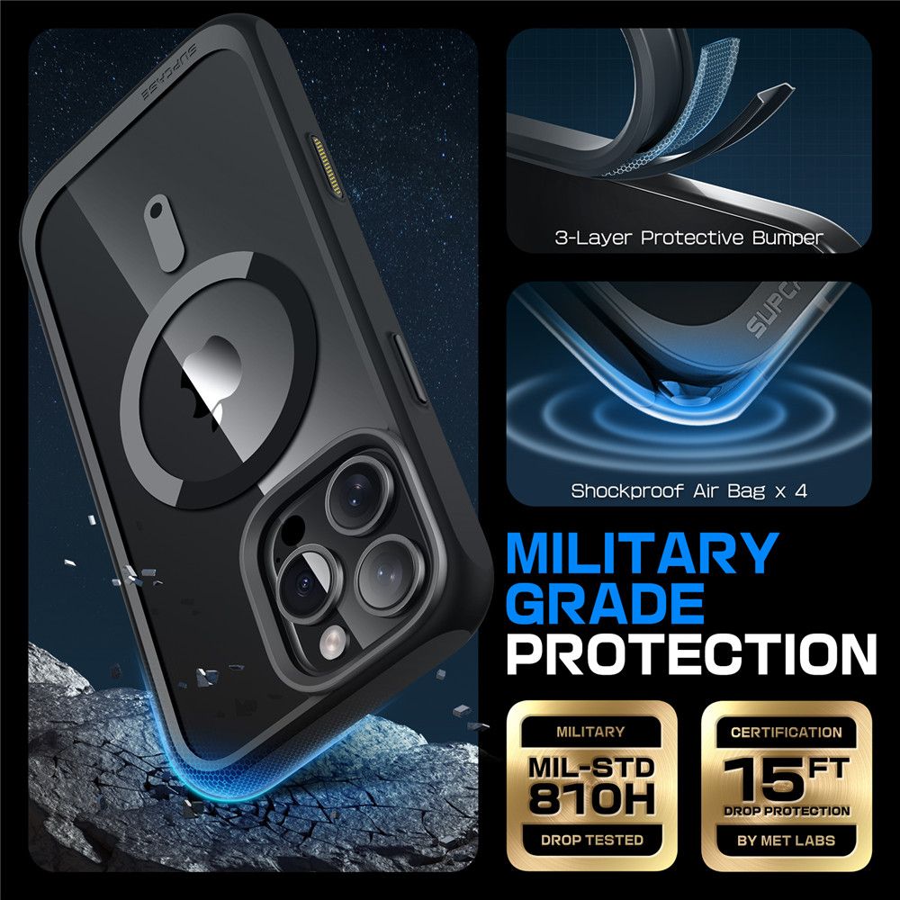 Supcase iPhone 16 Pro Max UB Mag Σκληρή Θήκη με MagSafe - Black