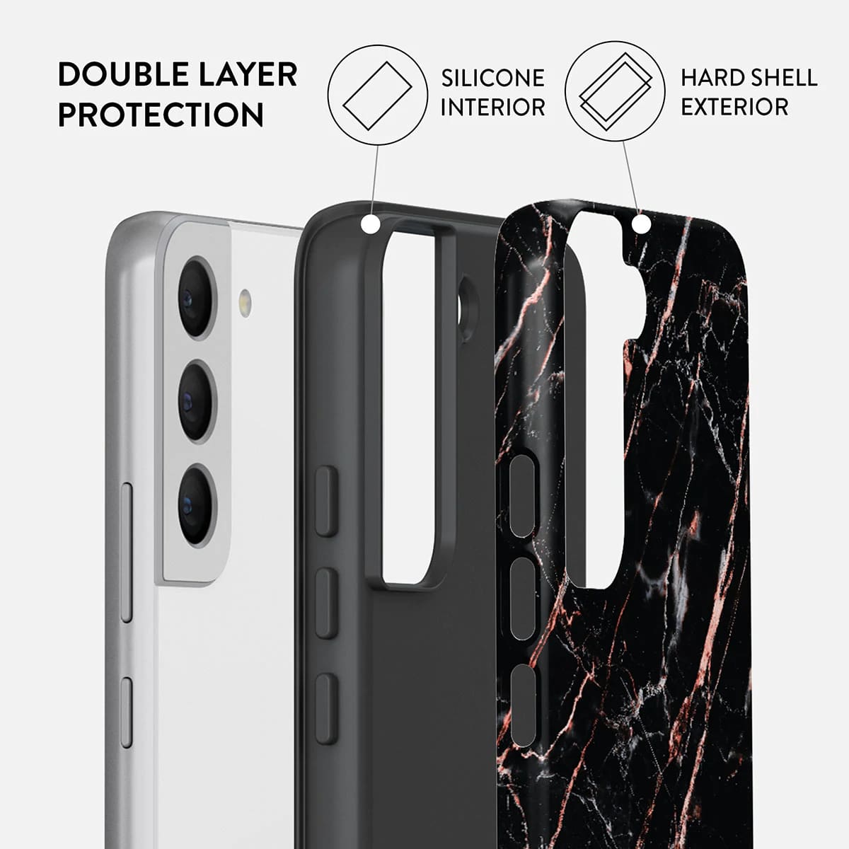 Burga Samsung Galaxy S22 Plus Fashion Tough Σκληρή Θήκη - Rose Gold Marble