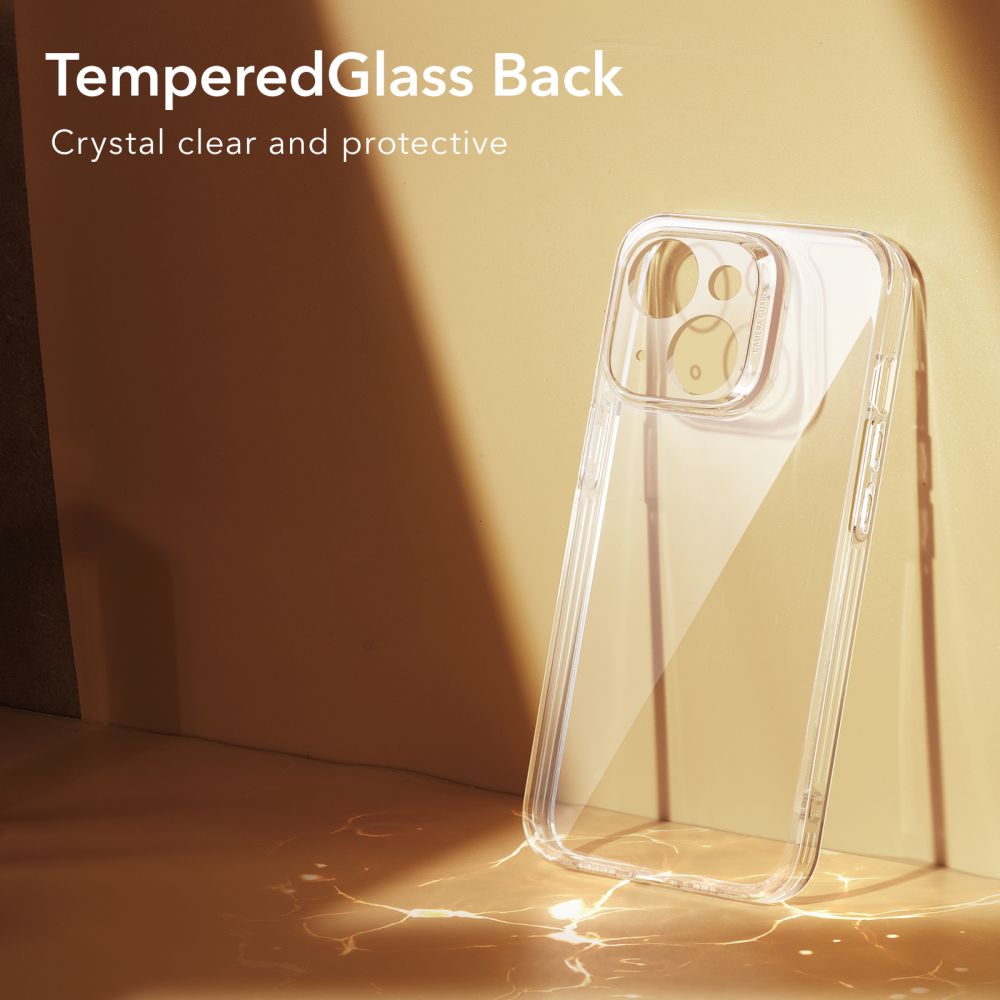 ESR iPhone 14 Plus / iPhone 15 Plus Ice Shield Θήκη με Πλαίσιο Σιλικόνης και Όψη Γυαλιού Tempered Glass - Διάφανη