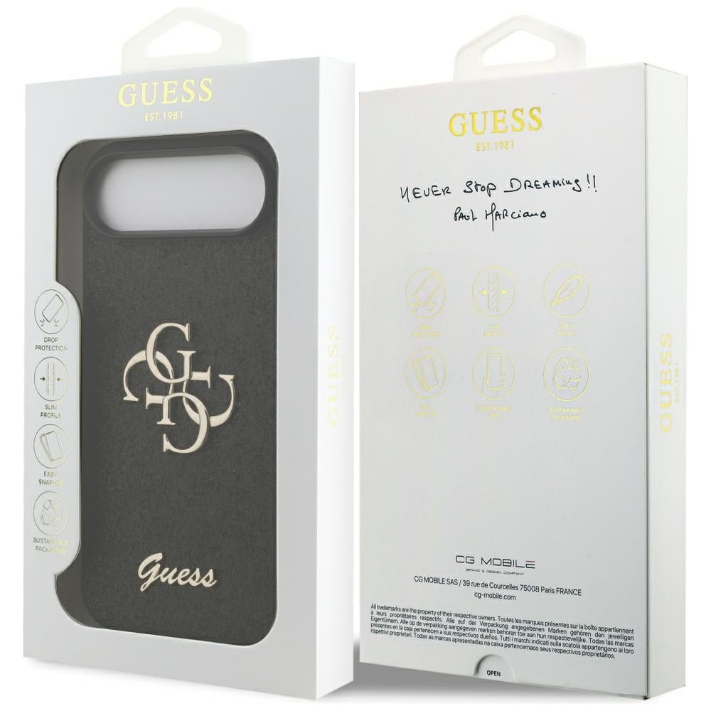 Guess iPhone Air - Fixed Glitter Big 4G - Σκληρή Θήκη με Πλαίσιο Σιλικόνης - Black - GUHCP17MHG4SGK