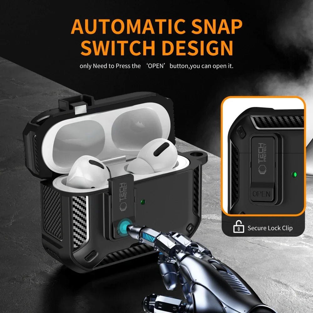 Tech - Protect AirPods Pro 3 - Θήκη από Σκληρό Πλαστικό και Σιλικόνη - Carbonox MagSafe - Black