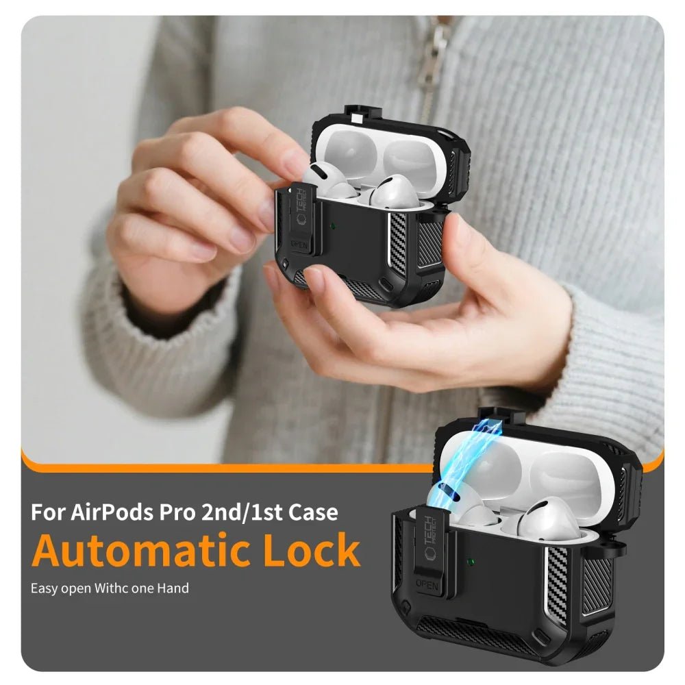 Tech - Protect AirPods Pro 3 - Θήκη από Σκληρό Πλαστικό και Σιλικόνη - Carbonox MagSafe - Black