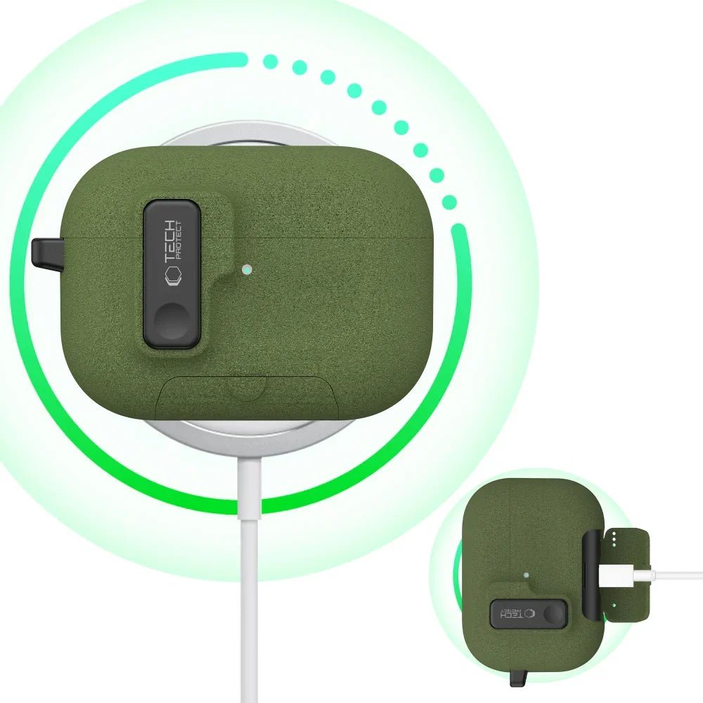 Tech - Protect AirPods Pro 3 - Θήκη από Σκληρό Πλαστικό - Slim Hook - Olive Green