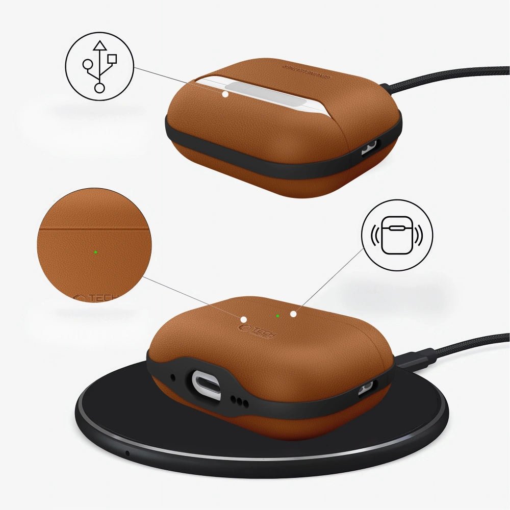 Tech - Protect AirPods Pro 3 - Δερμάτινη Θήκη - NaturalFit - Brown