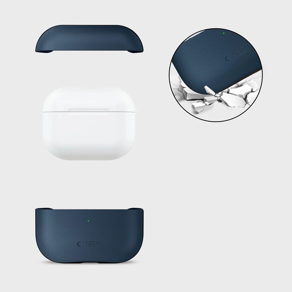 Tech - Protect AirPods Pro 3 - Δερμάτινη Θήκη - NaturalFit - Navy Blue