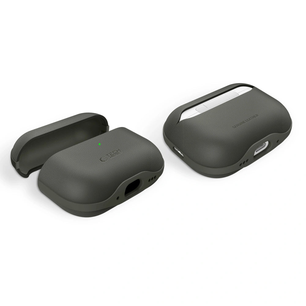 Tech - Protect AirPods Pro 3 - Δερμάτινη Θήκη - NaturalFit - Olive Green