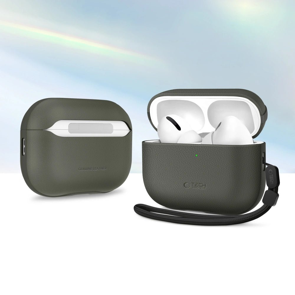 Tech - Protect AirPods Pro 3 - Δερμάτινη Θήκη - NaturalFit - Olive Green