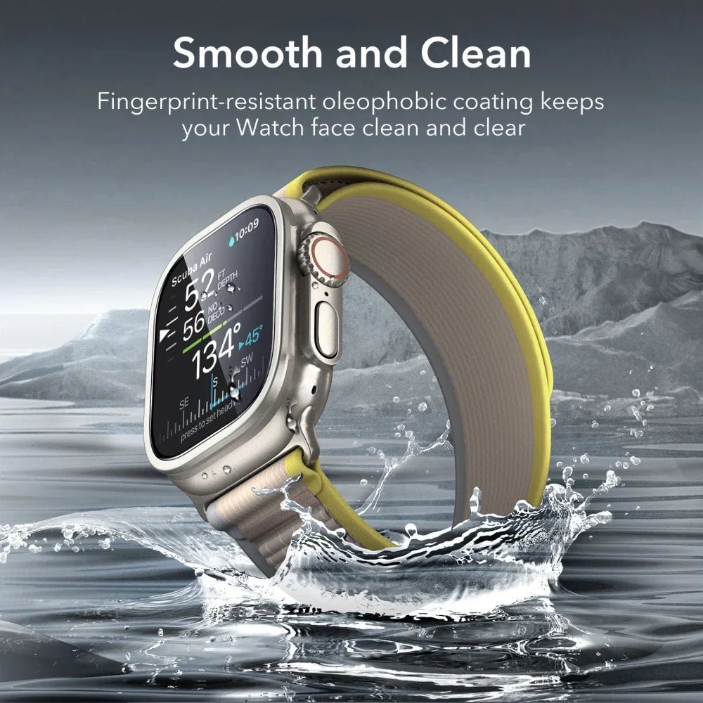 Tech - Protect Προστασία Οθόνης Apple Watch Ultra (1/2/3) - 49mm - Armorite - 9H Αντιχαρακτικό Γυαλί Οθόνης με Πλαίσιο Αλουμινίου - 2 Τεμάχια - Titanium