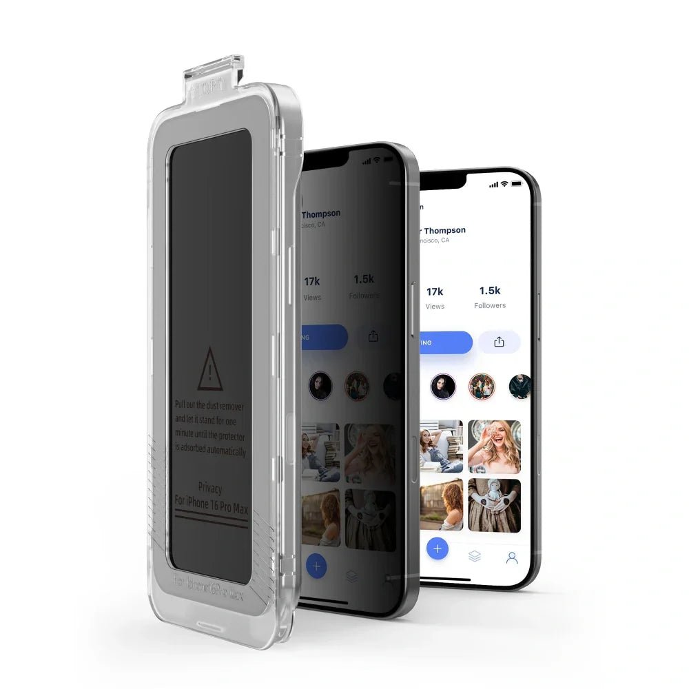 Tech - Protect iPhone 12 / 12 Pro - Quick Set Spy+ - Σετ με 2 Full Screen Αντιχαρακτικά Γυαλιά Οθόνης με Οδηγό Τοποθέτησης - Privacy