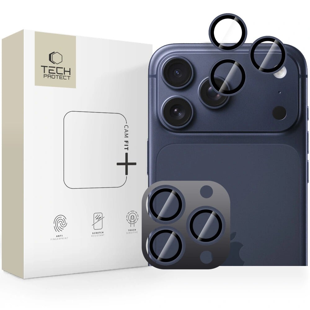 Tech - Protect iPhone 14 Pro / 14 Pro Max / 15 Pro / 15 Pro Max / 16 Pro / 16 Pro Max / 17 Pro / 17 Pro Max - Camring Fit+ - Αντιχαρακτικό Γυαλί για την Κάμερα - Deep Blue