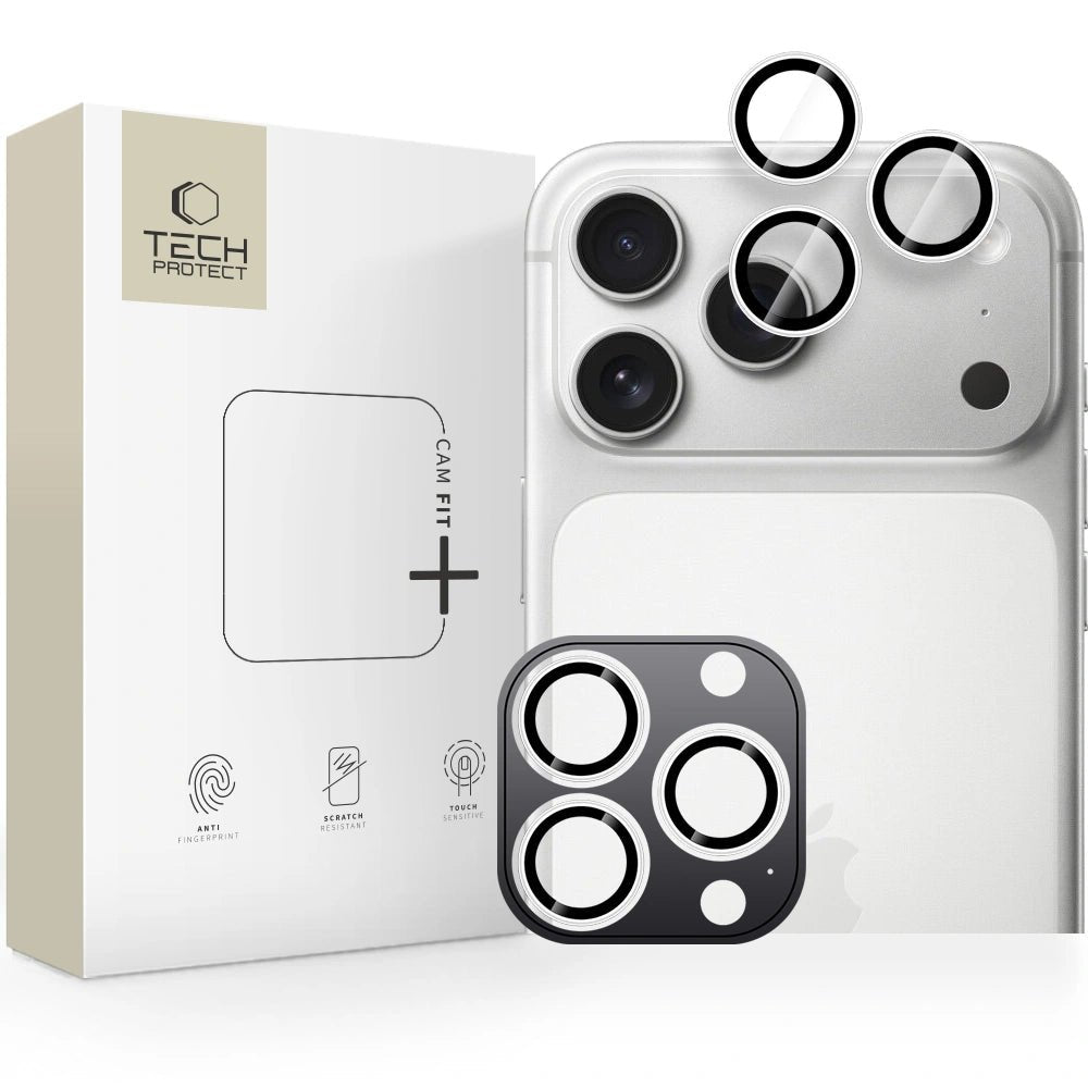 Tech - Protect iPhone 14 Pro / 14 Pro Max / 15 Pro / 15 Pro Max / 16 Pro / 16 Pro Max / 17 Pro / 17 Pro Max - Camring Fit+ - Αντιχαρακτικό Γυαλί για την Κάμερα - Silver