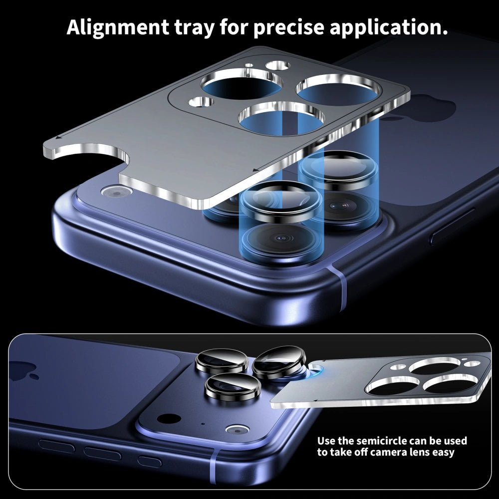 Tech - Protect iPhone 14 Pro / 14 Pro Max / 15 Pro / 15 Pro Max / 16 Pro / 16 Pro Max / 17 Pro / 17 Pro Max - Camring Fit+ - Αντιχαρακτικό Γυαλί για την Κάμερα - Silver