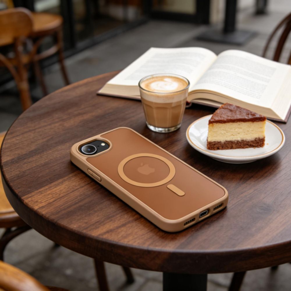 Tech - Protect iPhone 16e / iPhone 17e - Σκληρή Θήκη με Πλαίσιο Σιλικόνης και MagSafe - BasicMag - Matte Brown