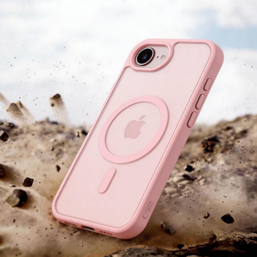 Tech - Protect iPhone 16e / iPhone 17e - Σκληρή Θήκη με Πλαίσιο Σιλικόνης και MagSafe - BasicMag - Matte Soft Pink