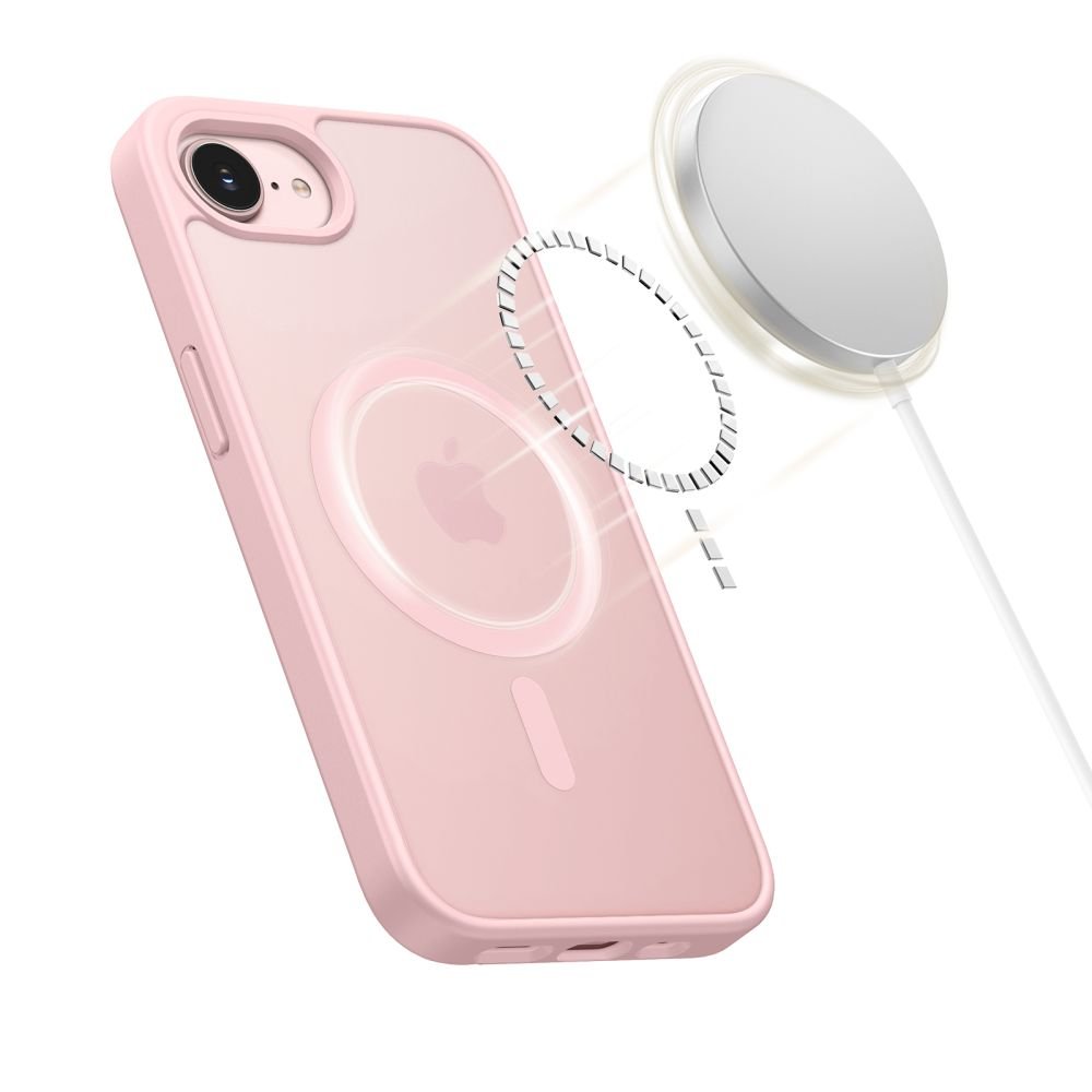 Tech - Protect iPhone 16e / iPhone 17e - Σκληρή Θήκη με Πλαίσιο Σιλικόνης και MagSafe - BasicMag - Matte Soft Pink