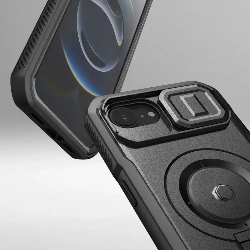 Tech - Protect iPhone 16e - Kevlar MagSafe - Σκληρή Θήκη με Προστασία για την Οθόνη / την Κάμερα και Stand - Black