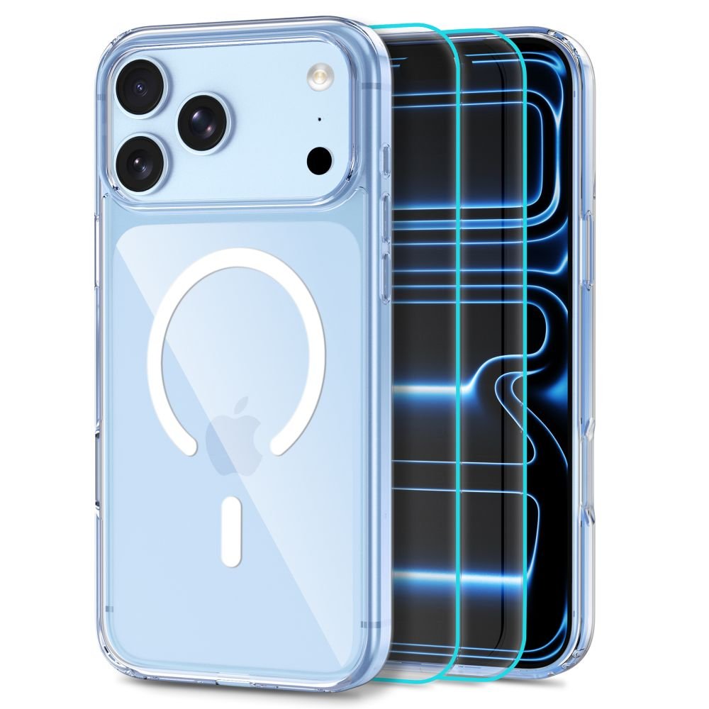 Tech-Protect iPhone 17 Pro / iPhone 18 Pro - Σετ με Θήκη MagSafe και 2 Αντιχαρακτικά Γυαλιά Οθόνης - Flexair Hybrid MagSafe / Glass Fit - Clear