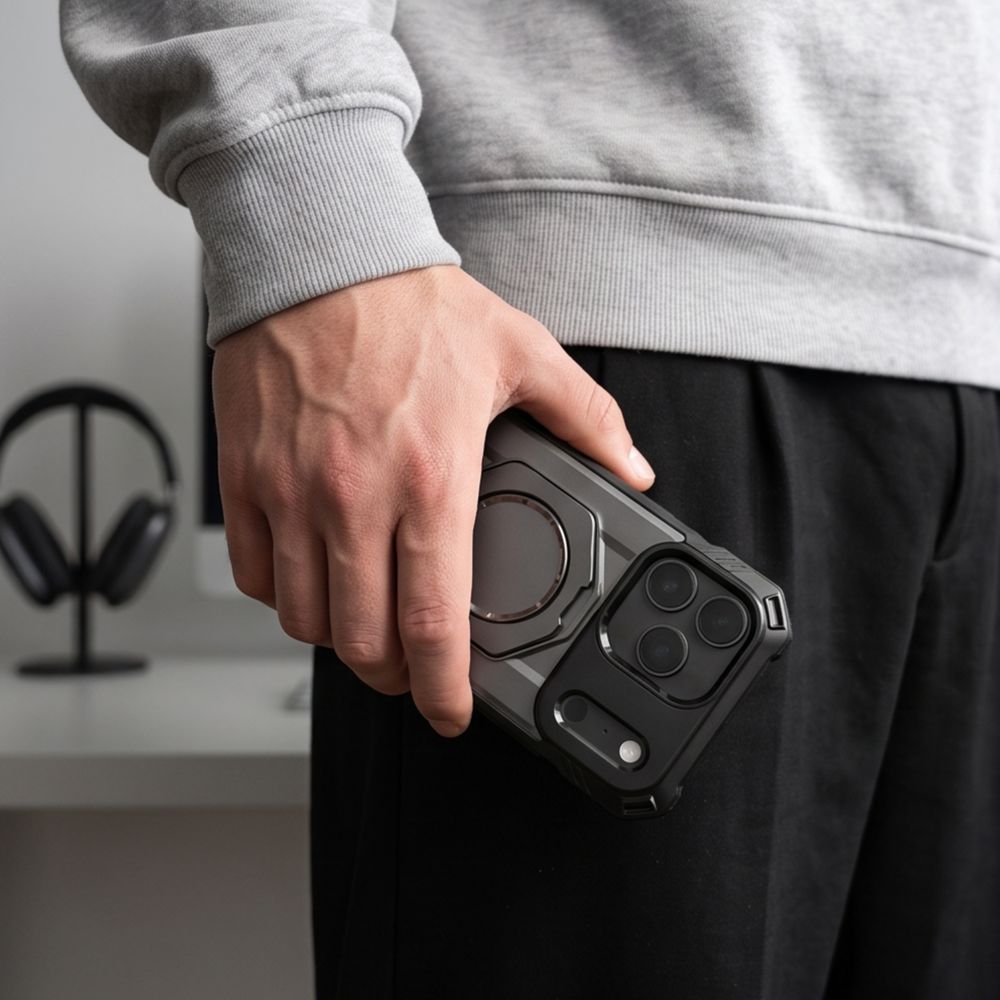 Tech-Protect iPhone 17 Pro / iPhone 18 Pro - Σκληρή Θήκη με Δαχτυλίδι Συγκράτησης / Stand - MagForce MagSafe - Matte Black