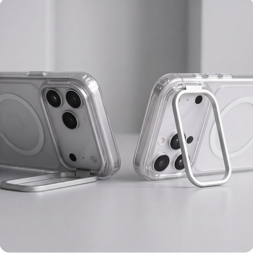 Tech-Protect iPhone 17 Pro / iPhone 18 Pro - Σκληρή Θήκη με Πλαίσιο Σιλικόνης και Stand - Magstand MagSafe CC - Clear