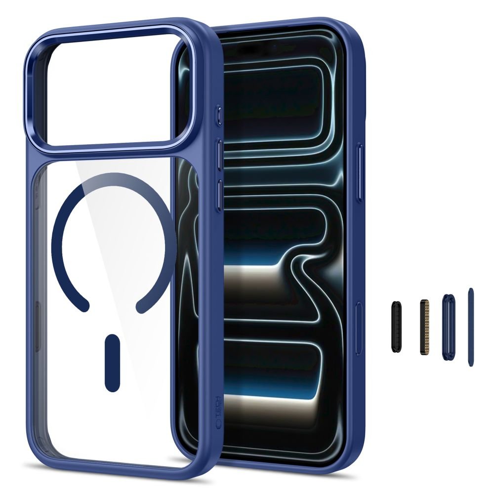 Tech-Protect iPhone 17 Pro / iPhone 18 Pro - Σκληρή Θήκη με Πλαίσιο Σιλικόνης - MagMat MagSafe CC - Deep Blue / Clear
