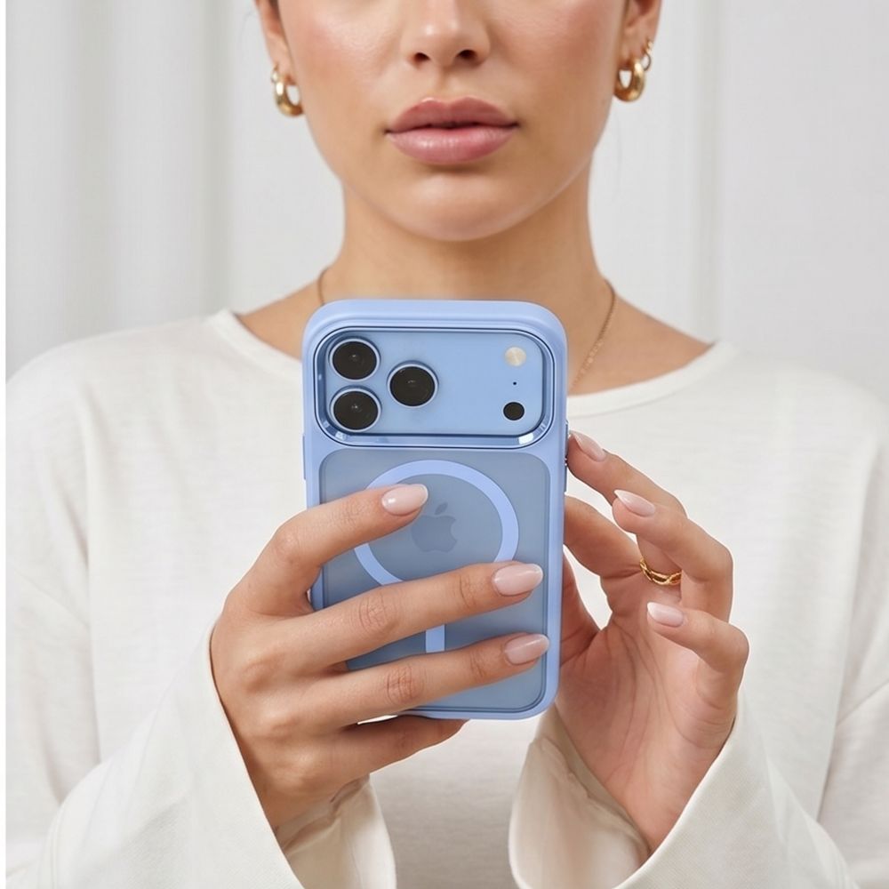 Tech-Protect iPhone 17 Pro / iPhone 18 Pro - Σκληρή Θήκη με Πλαίσιο Σιλικόνης - MagMat MagSafe CC - Light Blue / Clear