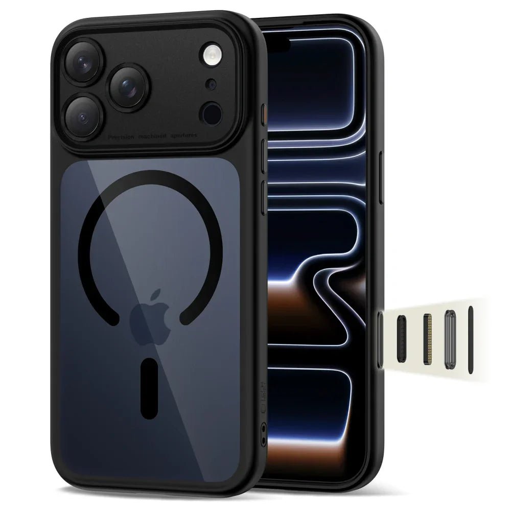 Tech - Protect iPhone 17 Pro - MagPeak MagSafe CC - Σκληρή Θήκη με Πλαίσιο Σιλικόνης - Black / Clear