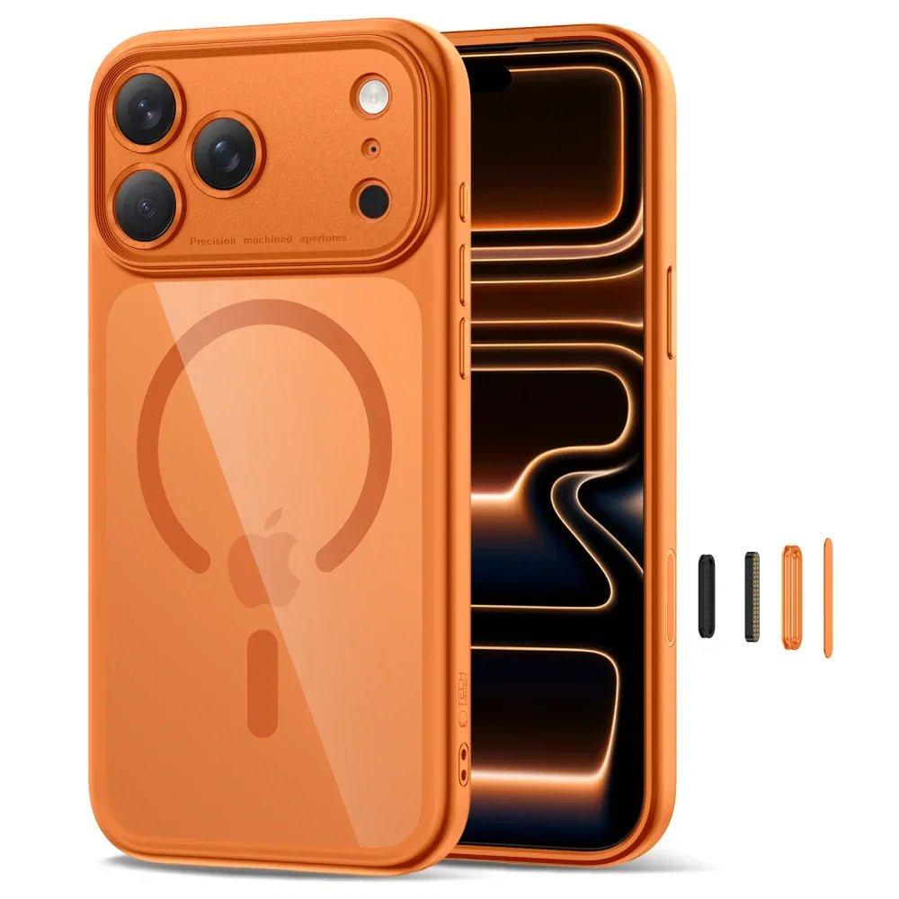 Tech - Protect iPhone 17 Pro - MagPeak MagSafe CC - Σκληρή Θήκη με Πλαίσιο Σιλικόνης - Cosmic Orange / Clear