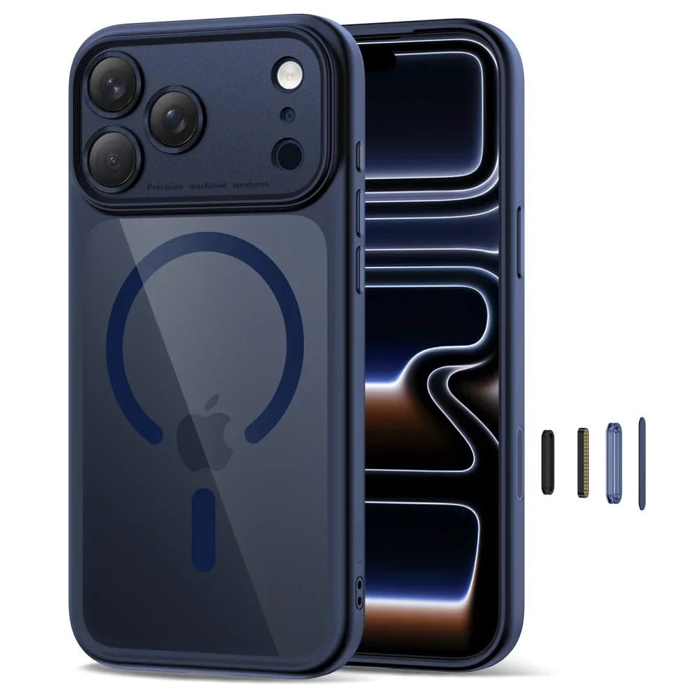 Tech - Protect iPhone 17 Pro - MagPeak MagSafe CC - Σκληρή Θήκη με Πλαίσιο Σιλικόνης - Deep Blue / Clear
