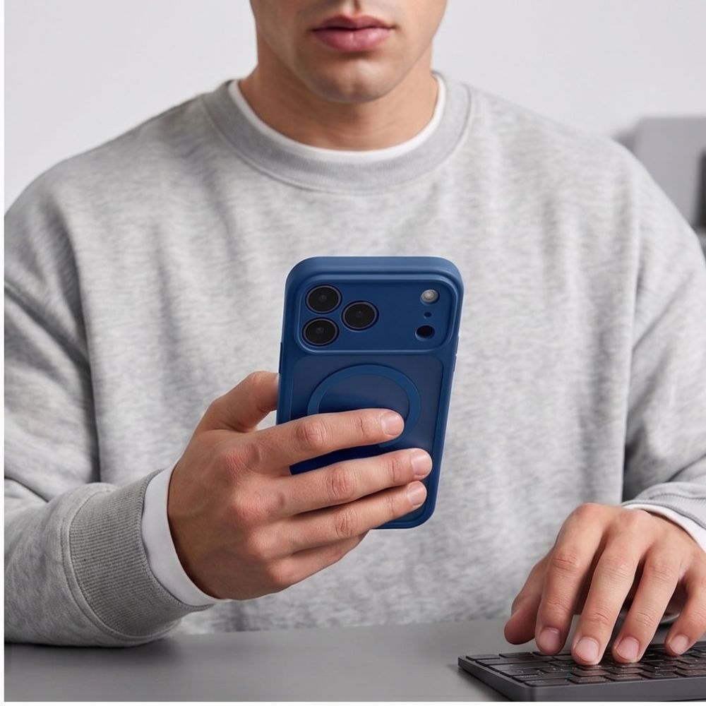 Tech-Protect iPhone 17 Pro Max / 18 Pro Max - Σκληρή Θήκη με Πλαίσιο Σιλικόνης και MagSafe - BasicMag - Matte Deep Blue
