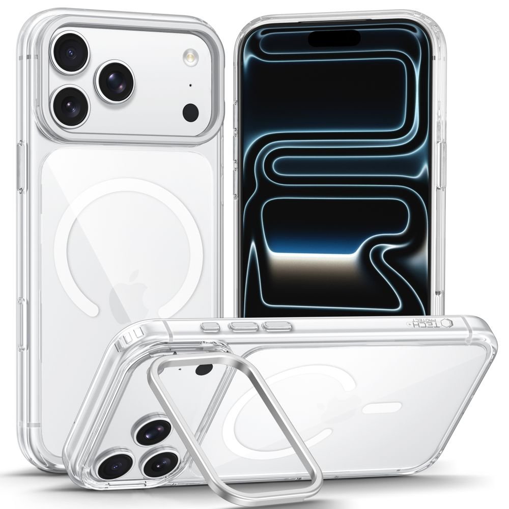 Tech-Protect iPhone 17 Pro Max / iPhone 18 Pro Max - Σκληρή Θήκη με Πλαίσιο Σιλικόνης και Stand - Magstand MagSafe CC - Clear