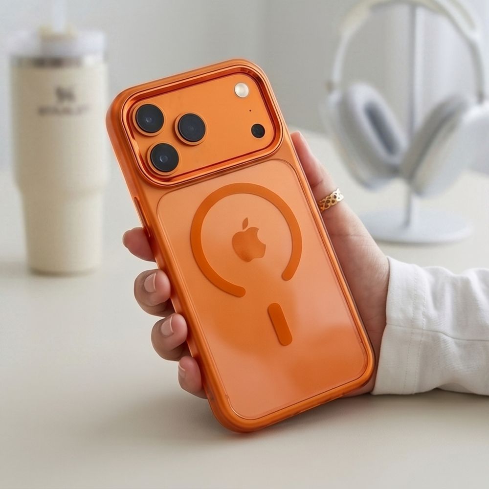 Tech-Protect iPhone 17 Pro Max / iPhone 18 Pro Max - Σκληρή Θήκη με Πλαίσιο Σιλικόνης - MagMat MagSafe CC - Cosmic Orange / Clear