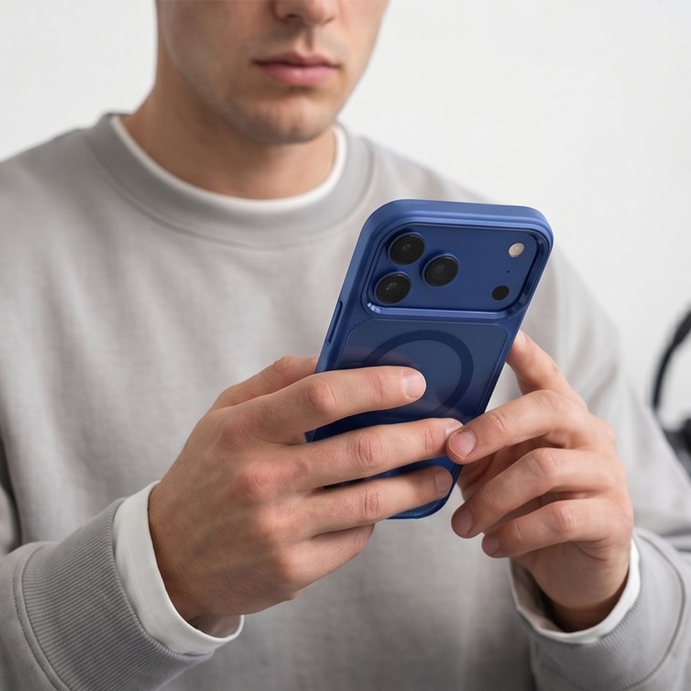 Tech-Protect iPhone 17 Pro Max / iPhone 18 Pro Max - Σκληρή Θήκη με Πλαίσιο Σιλικόνης - MagMat MagSafe CC - Deep Blue / Clear