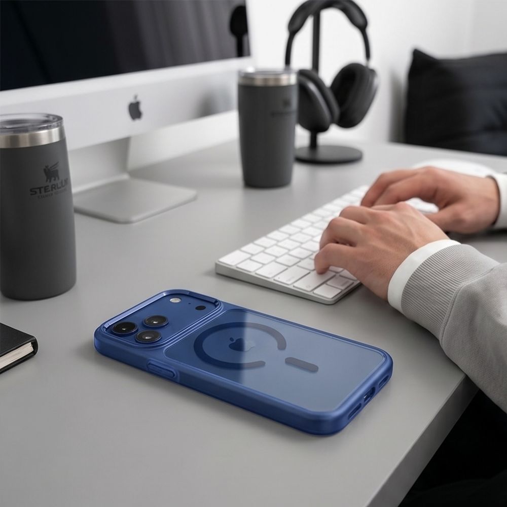Tech-Protect iPhone 17 Pro Max / iPhone 18 Pro Max - Σκληρή Θήκη με Πλαίσιο Σιλικόνης - MagMat MagSafe CC - Deep Blue / Clear