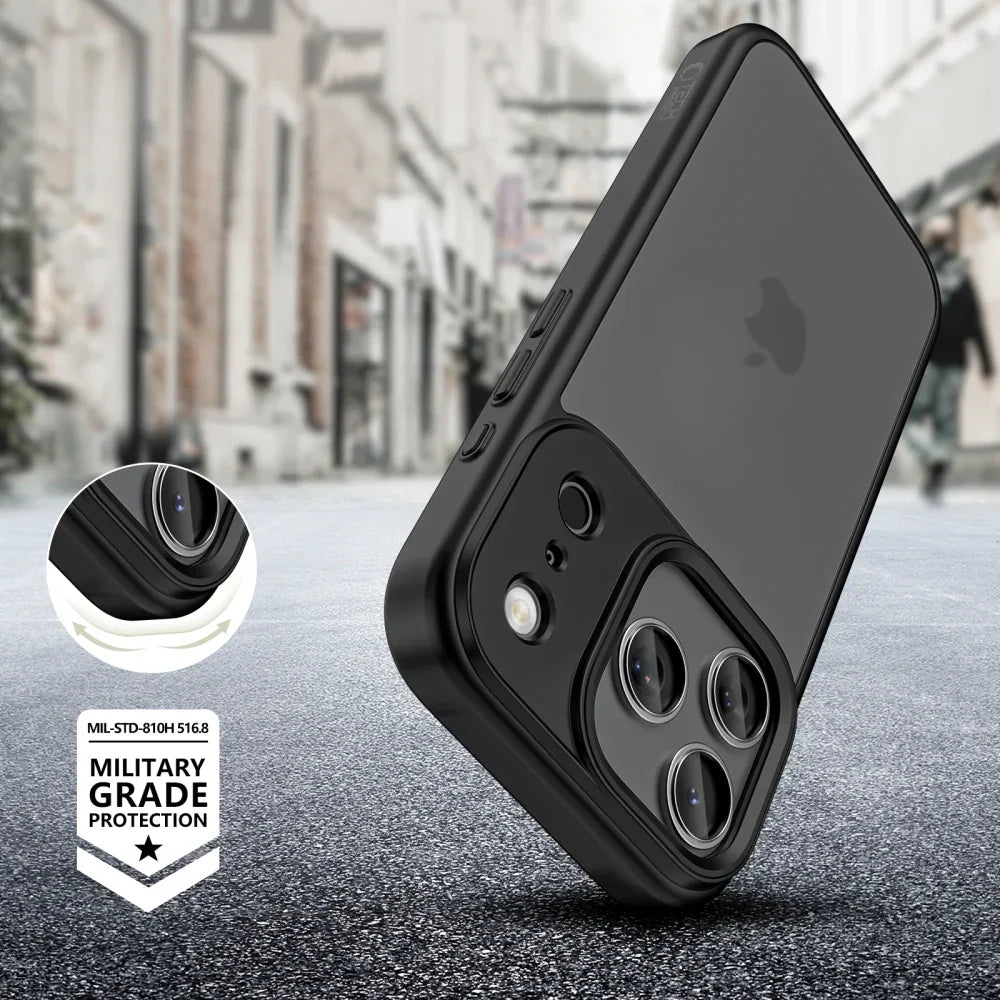 Tech - Protect iPhone 17 Pro Max - MagMat - Σκληρή Θήκη με Πλαίσιο Σιλικόνης - Matte Black / Ημιδιάφανη