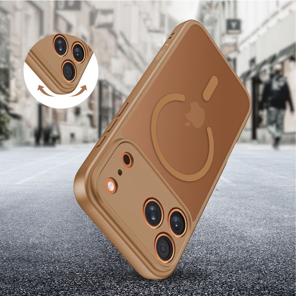 Tech - Protect iPhone 17 Pro Max - Σκληρή Θήκη με Πλαίσιο Σιλικόνης και MagSafe - BasicMag - Matte Brown
