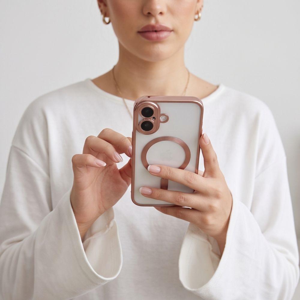 Tech-Protect iPhone 17 - Θήκη Σιλικόνης TPU με MagSafe - MagFlex - Διάφανη / Shiny Rose Gold