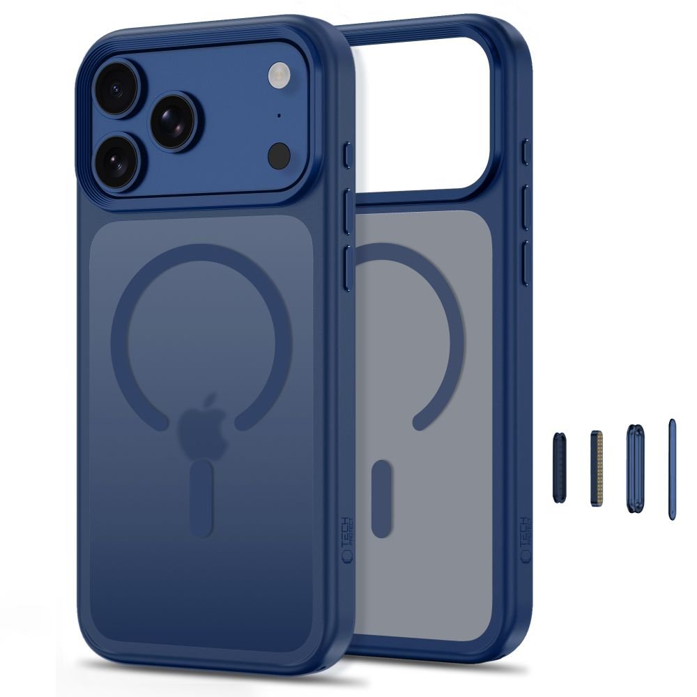 Tech-Protect iPhone 18 Pro / iPhone 17 Pro - Σκληρή Θήκη MagSafe με Πλαίσιο Σιλικόνης - MagMat CC - Matte Deep Blue