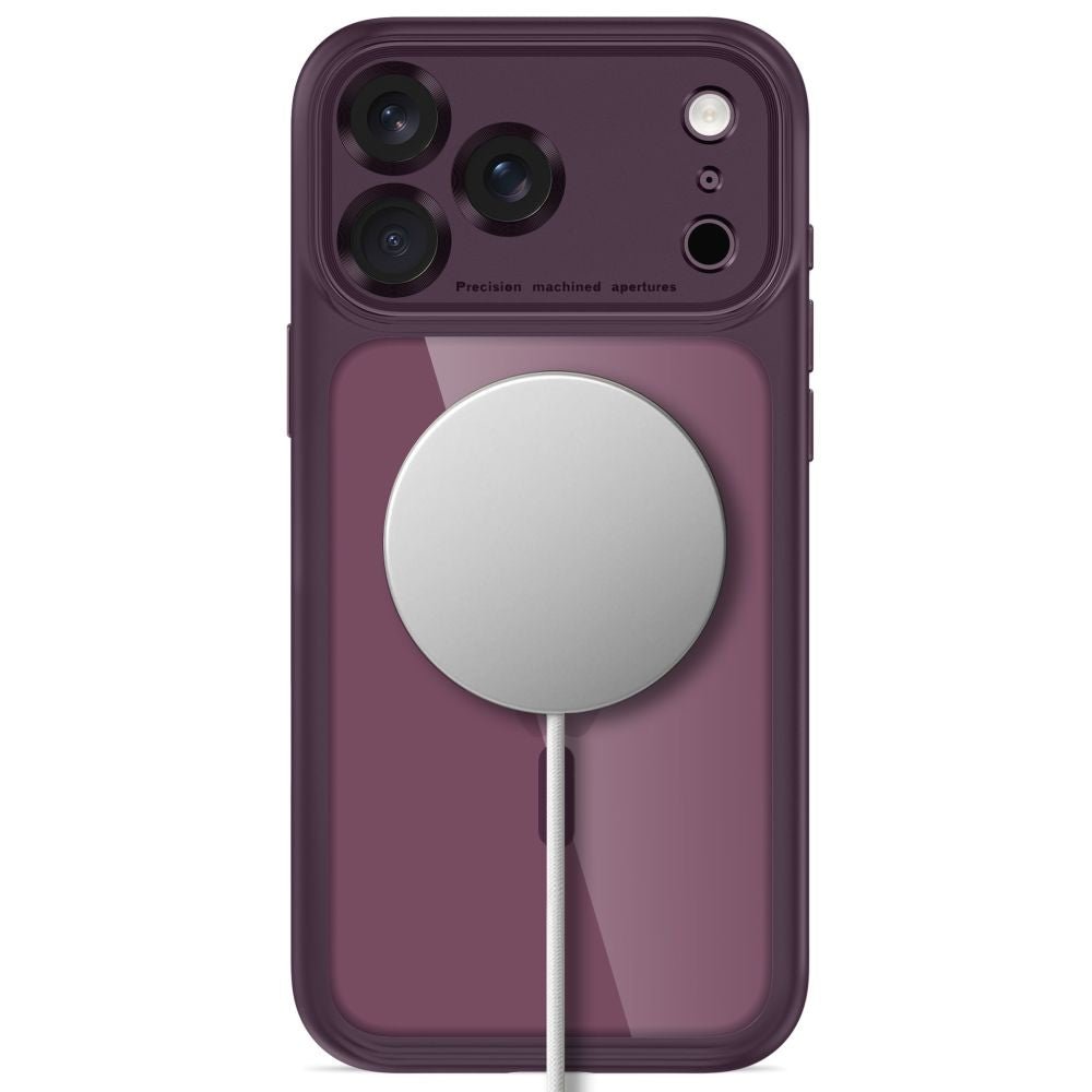 Tech-Protect iPhone 18 Pro / iPhone 17 Pro - Σκληρή Θήκη με Πλαίσιο Σιλικόνης και MagSafe - MagPeak MagSafe CC - Dark Cherry / Clear
