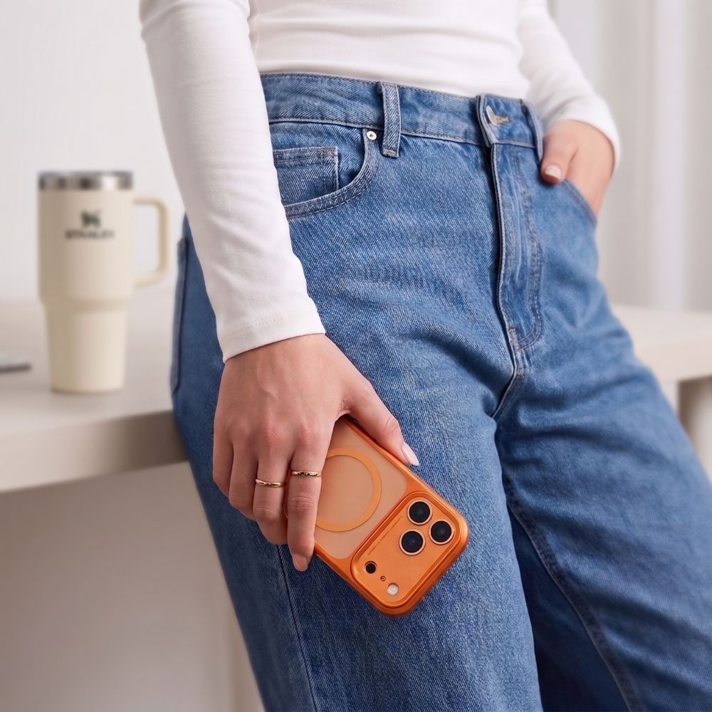 Tech-Protect iPhone 18 Pro / iPhone 17 Pro - Σκληρή Θήκη με Πλαίσιο Σιλικόνης και MagSafe - MagPrime MagSafe CC - Matte Cosmic Orange