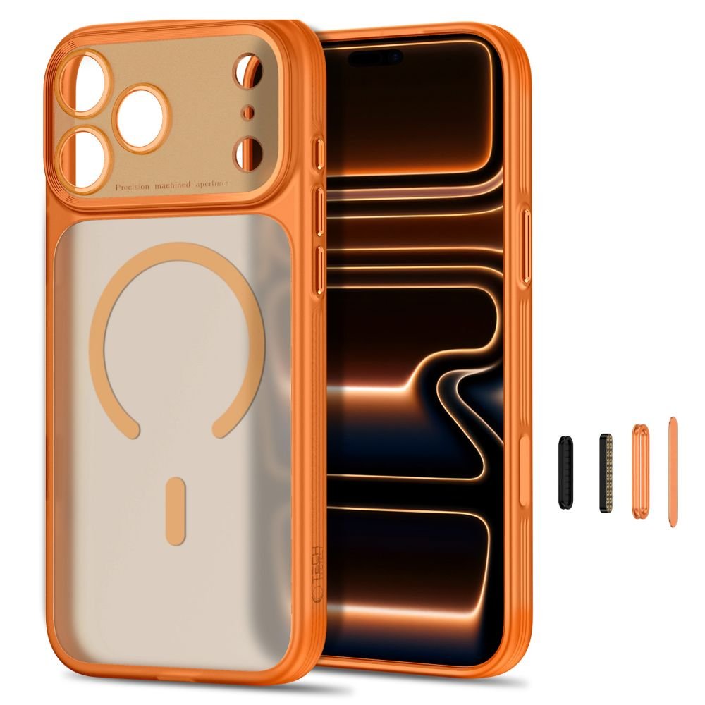 Tech-Protect iPhone 18 Pro / iPhone 17 Pro - Σκληρή Θήκη με Πλαίσιο Σιλικόνης και MagSafe - MagPrime MagSafe CC - Matte Cosmic Orange
