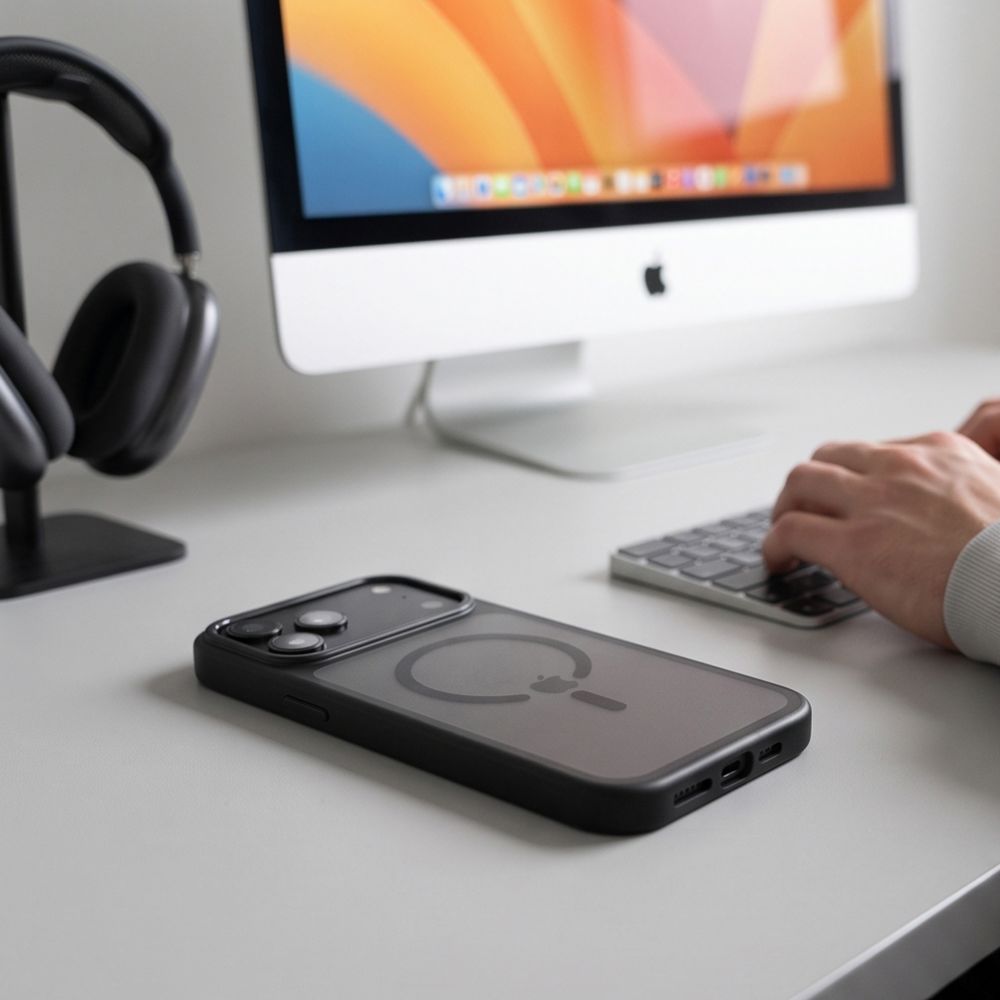 Tech-Protect iPhone 18 Pro / iPhone 17 Pro - Σκληρή Θήκη με Πλαίσιο Σιλικόνης και Stand MagSafe - Magstand CC - Matte Black