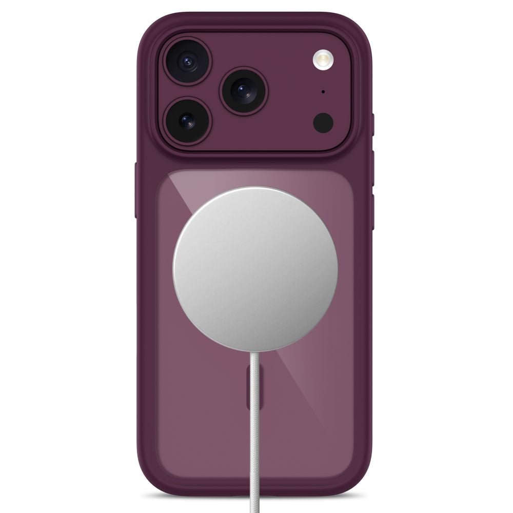 Tech-Protect iPhone 18 Pro / iPhone 17 Pro - Σκληρή Θήκη με Πλαίσιο Σιλικόνης MagSafe και 2 Αντιχαρακτικά Γυαλιά Οθόνης - MagOne CC - Burgundy / Clear