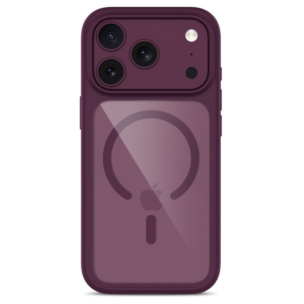 Tech-Protect iPhone 18 Pro / iPhone 17 Pro - Σκληρή Θήκη με Πλαίσιο Σιλικόνης MagSafe και 2 Αντιχαρακτικά Γυαλιά Οθόνης - MagOne CC - Burgundy / Clear