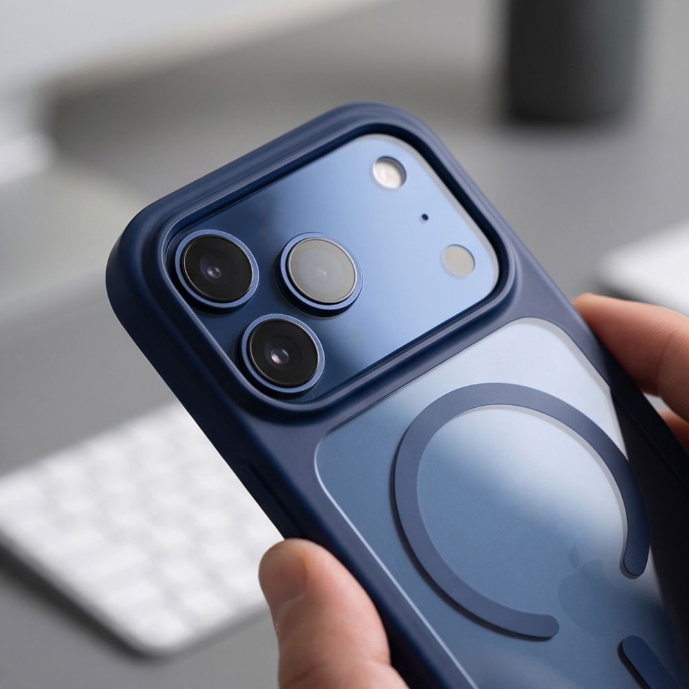Tech-Protect iPhone 18 Pro / iPhone 17 Pro - Σκληρή Θήκη με Πλαίσιο Σιλικόνης MagSafe και 2 Αντιχαρακτικά Γυαλιά Οθόνης - MagOne CC - Deep Blue / Clear