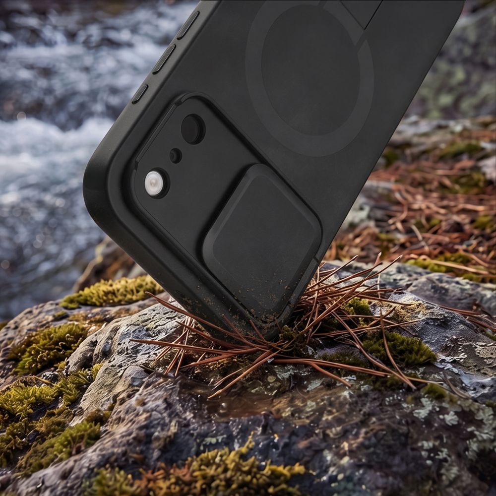 Tech-Protect iPhone 18 Pro Max / iPhone 17 Pro Max - Σκληρή Θήκη MagSafe με Ανοιγόμενο Κάλυμμα Κάμερας και Stand - Kevlar Aura MagSafe - Black