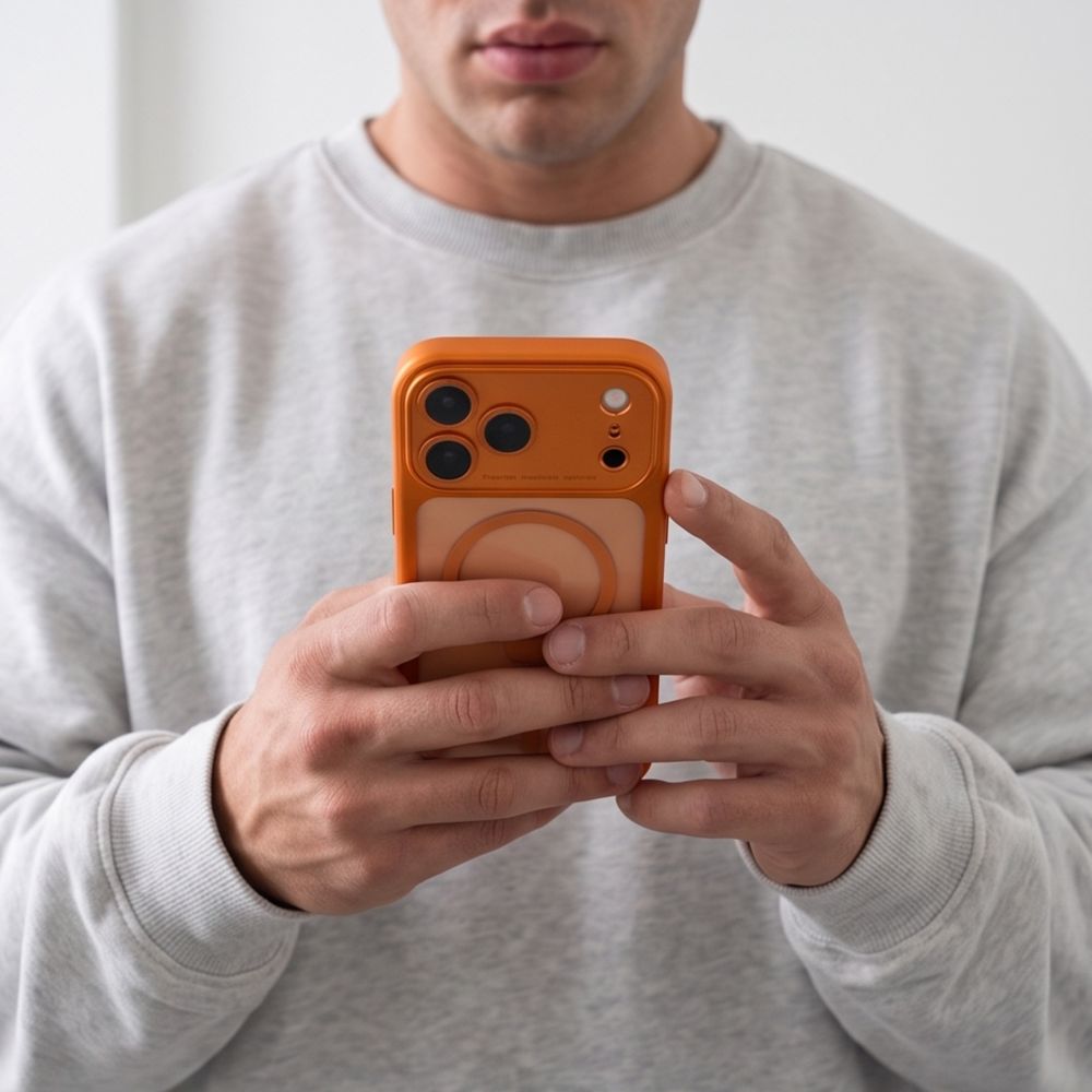 Tech-Protect iPhone 18 Pro Max / iPhone 17 Pro Max - Σκληρή Θήκη με Πλαίσιο Σιλικόνης και MagSafe - MagPeak MagSafe CC - Cosmic Orange / Clear